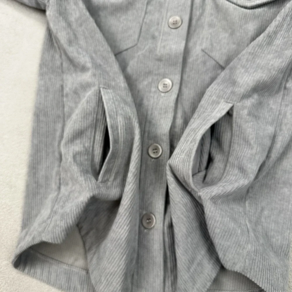 Avec Le Filles Chore Corduroy Shacket Jacket Size M Gray Utility Anthropologie - Picture 6 of 9